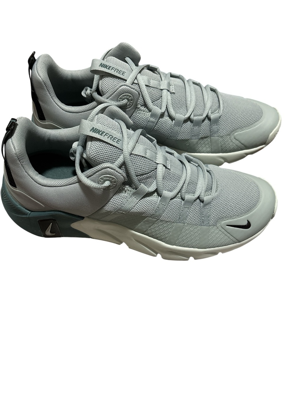 Nike Light Gray and White Free RN Athletic Sneakers